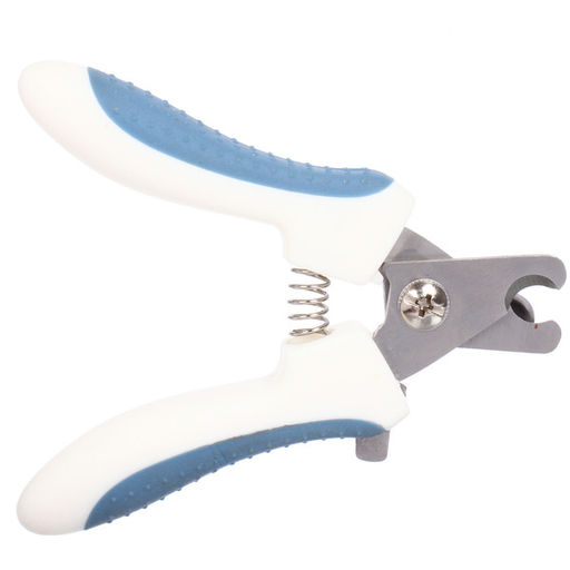 Когтерез для животных "ЛАПУСИКИ", коллекция БРО, прорезиненная ручка, цвет белый/голубой, 4.5*12.5см (блистер)