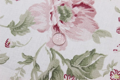 Саржа с пропиткой Розовые пионы на белом, ВИД2, ш.1.52м, хлопок-100%, 178гр/м.кв - Купава фото 5