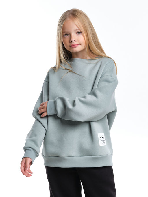 Джемпер для девочки школьный детская одежда с начесом хлопок 22-7320 мята - Mini maxi фото 4