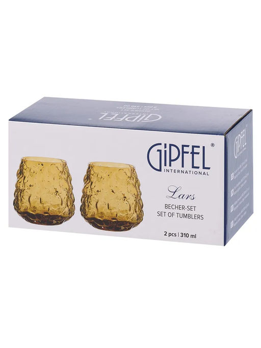52594 GIPFEL Набор стаканов LARS 310 мл (2 шт.). Материал: стекло. Цвет: янтарный.