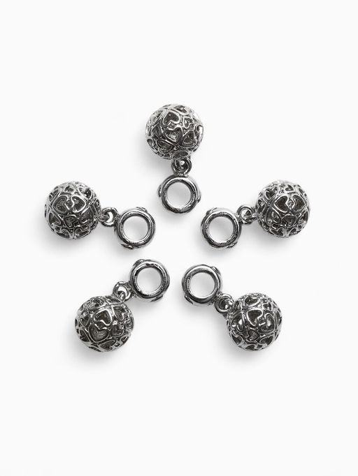 Цена за 5 шт. Шарм подвеска «Шарик», цвет серебро