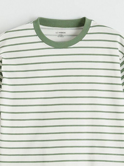 Bisiklet Yaka ?izgili Erkek ?ocuk Ti??rt