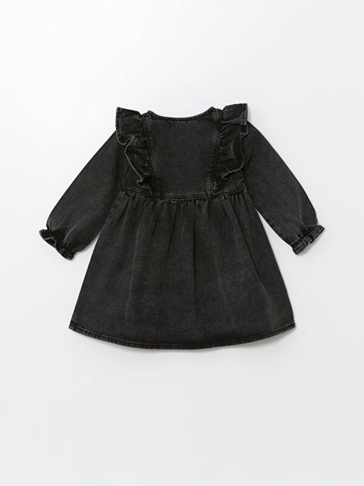 Basic Uzun Kollu K?z Bebek Jean Elbise - Waikiki фото 3