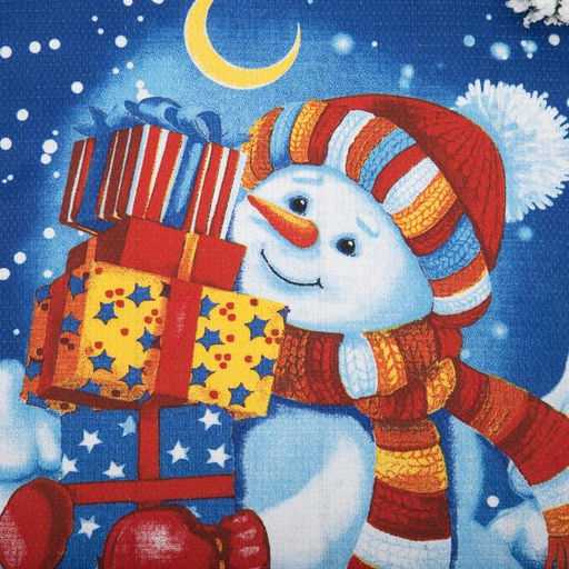 Полотенце Доляна Снеговик 35х60 см, 100% хл, вафельное полотно 162г/м2  фото 3