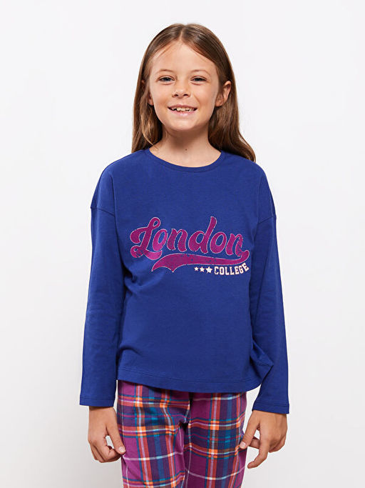 Bisiklet Yaka Bask?l? Uzun Kollu K?z ?ocuk Pijama Tak?m? - Waikiki фото 3