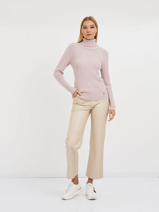 водолазка женская в розовом цвете в рубчик - Glenfield фото 2