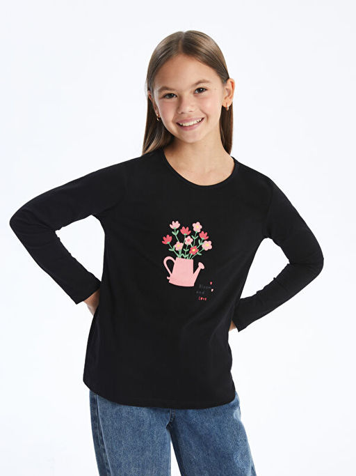 Bisiklet Yaka K?z ?ocuk Ti??rt - Waikiki фото 3