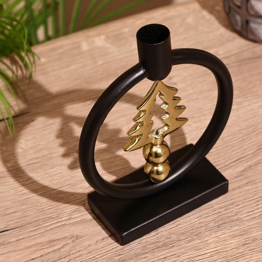 Подсвечник новогодний «Ёлочка», 18 см, металл