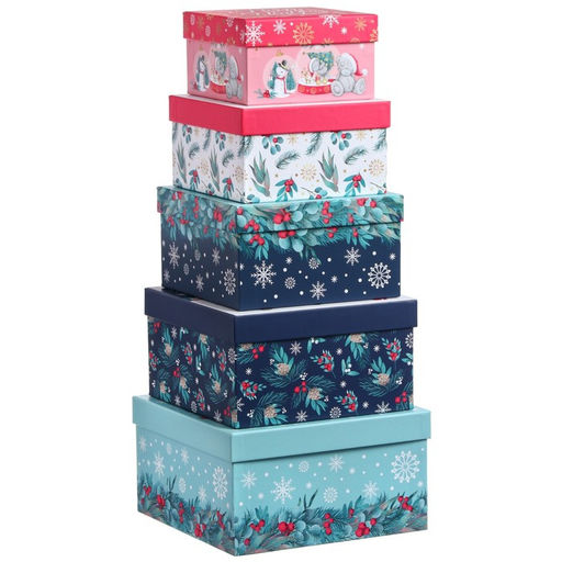 Набор коробок 5 в 1 С Новым Годом!, 14 ? 14 ? 8.5 - 22 ? 22 ? 12.5 см