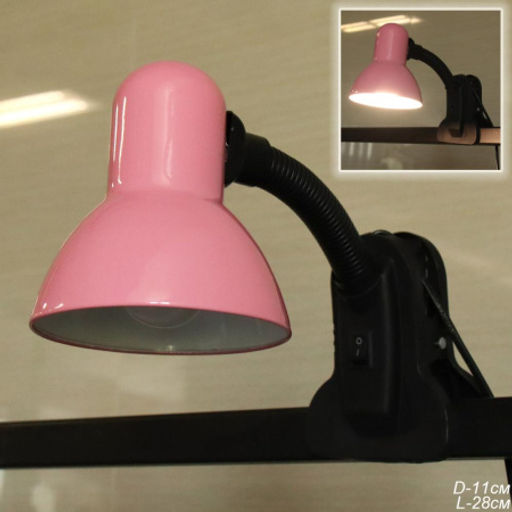 Светильник настольный на прищепке розовый / 108BXIAO-5 / Ex27 /уп 70/