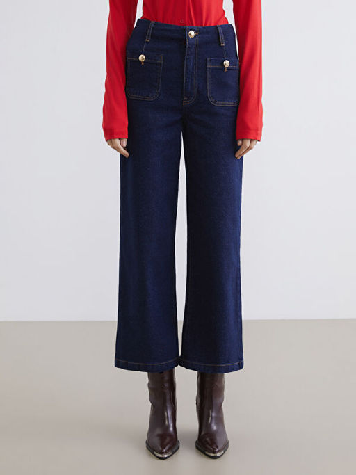 Wideleg Kad?n Jean Pantolon