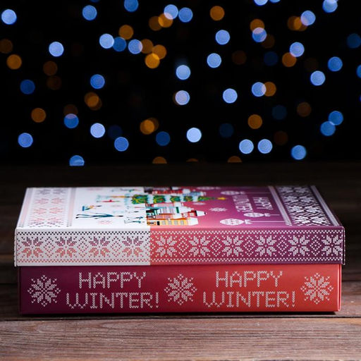 Цена за 5 шт. Подарочная коробка сборная Счастливой зимы, 21 х 15 х 5,7 см - UPAK LAND фото 2