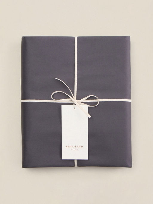 Простыня на резинке 2-спальная SL Home Graphite, 160200+30 см, сатин - Sima-land home фото 4