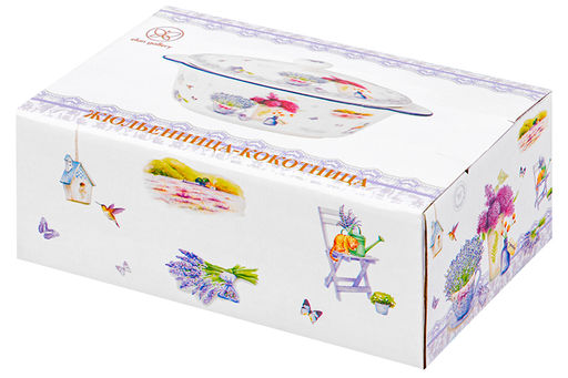 Жюльенница-кокотница 250 мл 16*10*8 см Лаванда с крышкой, NEW BONE CHINA - Elan gallery фото 10