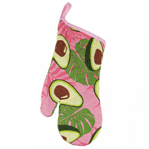 Кухонный комплект "Авокадо, вид 7/1": прихватка-варежка 15х30см + прихватка 20х20см, рогожка 171г/м2, хлопок 100%, наполнитель - ватин 280г/м2, на пластмассовом подвесе, "Домашняя мода" (Россия)