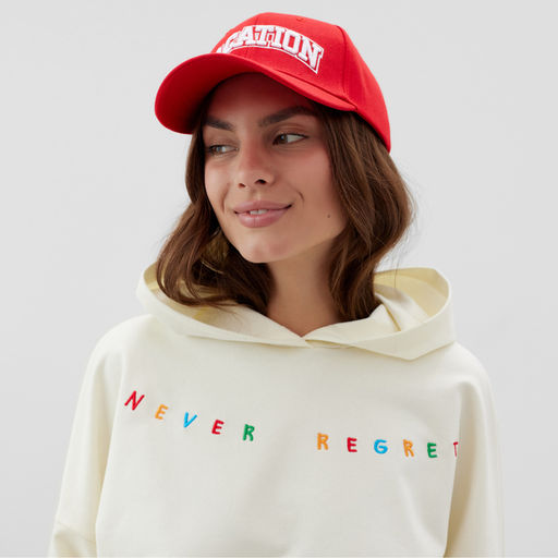Костюм с вышивкой женский (толстовка, брюки) MIST No regrets, размер 44-46, молочный