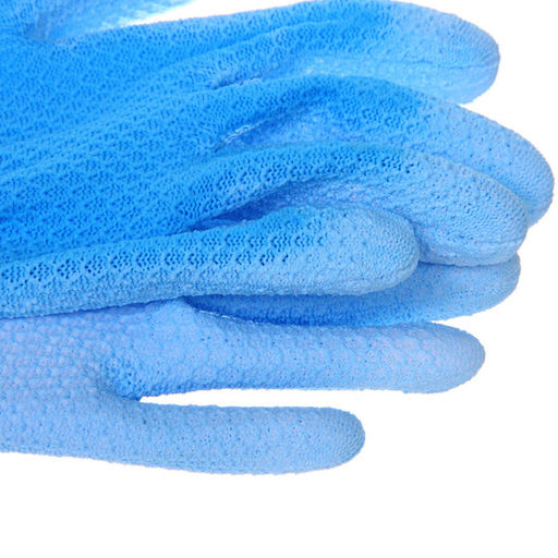 Цена за 12 шт. Перчатки нейлоновые "Садовник" с ПВХ покрытием голубые 8 р-р ДоброСад