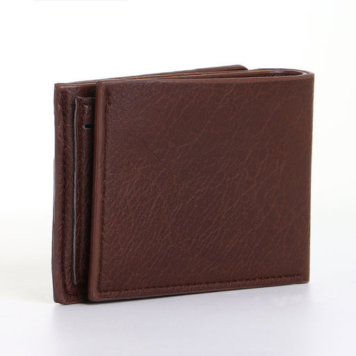 Портмоне мужское без застёжки, коричневое