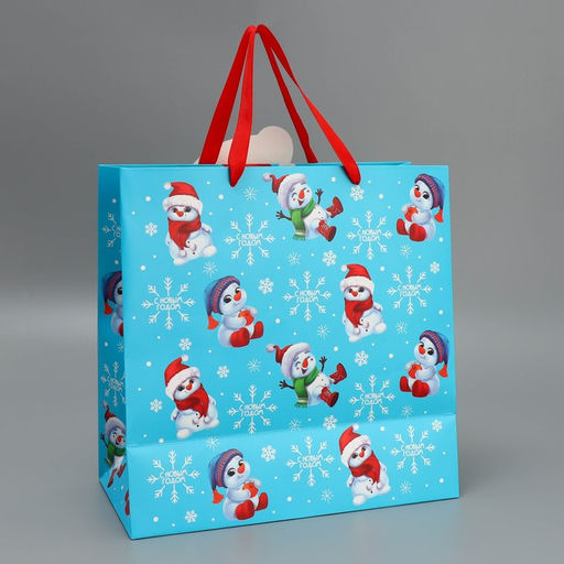 Пакет подарочный Снеговик, 30 30 15 см - Дарите счастье фото 4