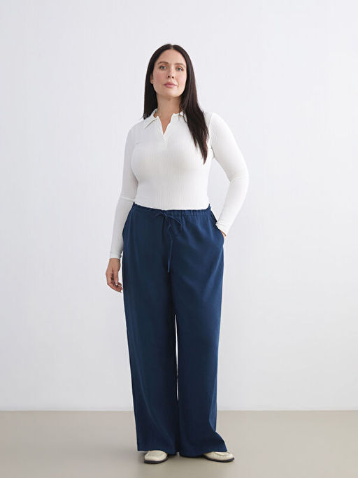 Beli Lastikli Modal Kar???ml? Kad?n Pantolon