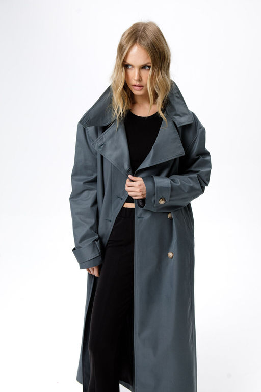 Плащ Pirs 6214 серо-бирюзовый фото 3