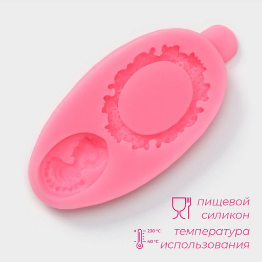 Цена за 2 шт. Молд для заливки Доляна Рамка и портрет, силикон, 8.5?4.5 см, розовый  фото 2