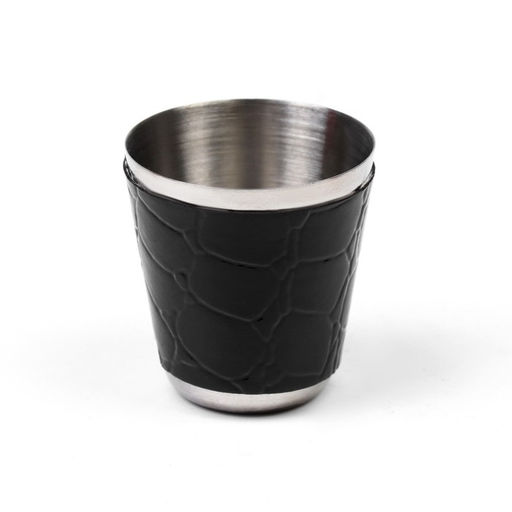 Подарочный набор 6 в 1 «Дубль», фляжка 270 мл, 4 рюмки, воронка, нержавеющая сталь, экокожа, чёрный, красный