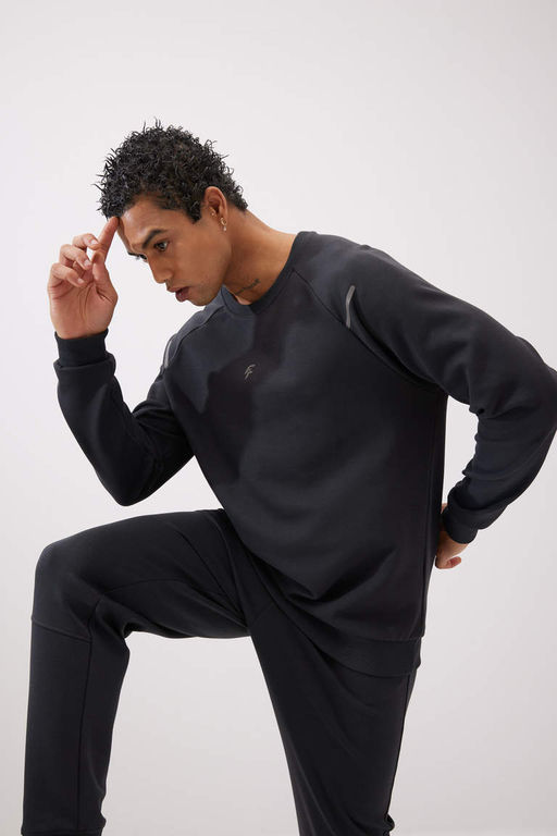 DeFactoFit Тканевый свитшот для дайвинга со стандартным кроем и круглым вырезом  фото 3