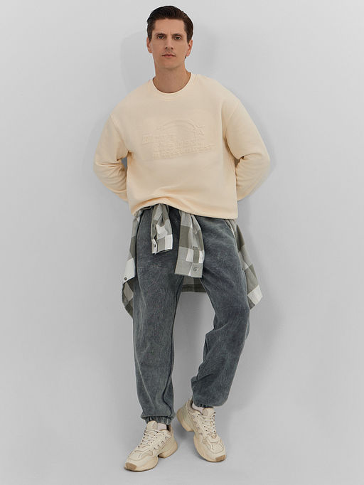 Брюки джоггеры мужские серые с обработкой эйсид - Mark formelle фото 6