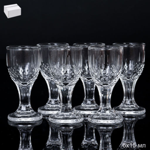 Рюмка 6 штук 10 мл фактурная / 9638 /уп 48/ Минзурка - Галеонтрейд фото 3
