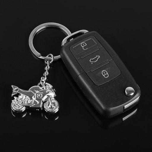 Цена за 2 шт. Брелок автомобильный для ключей Cartage, мотоцикл, металл, темный хром