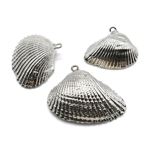 Подвеска морская ракушка 25*20мм цвет серебристый
