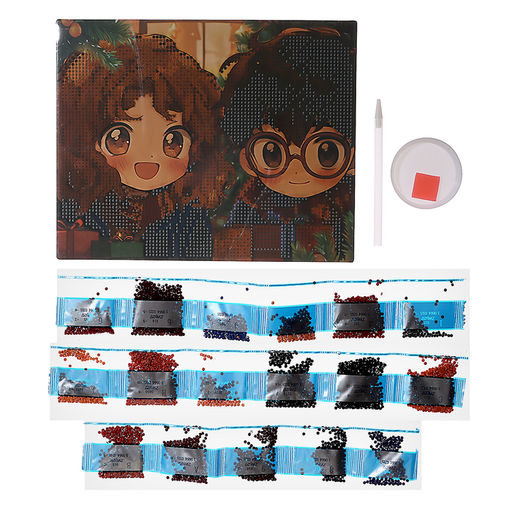 Алмазная мозаика на новый год с частичным заполнением Друзья, 20?25 см, набор для творчества