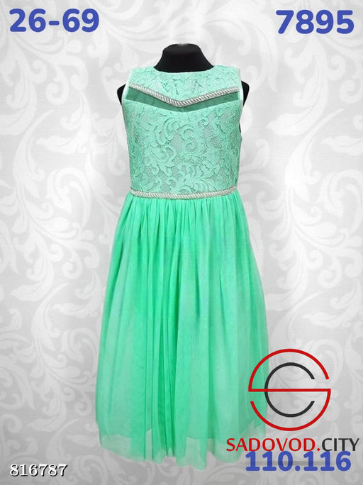 Платье для девочки с кружевным верхом и пышной юбкой из фатина