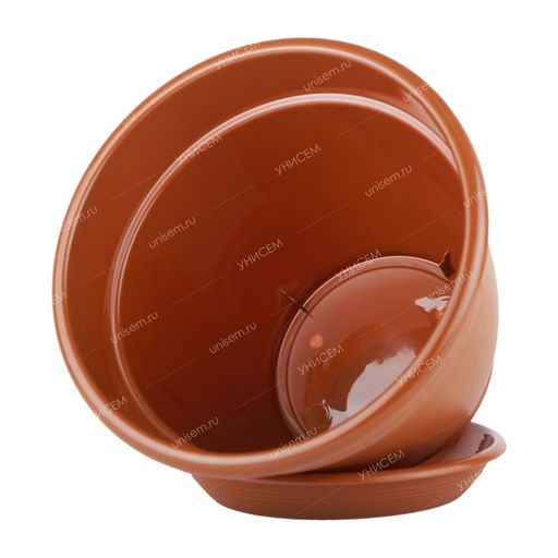 Горшок Антик 10л D32 терракот с поддоном (уп.5) - 5пласт фото 2
