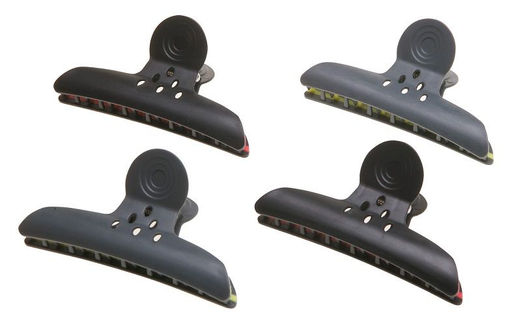 Dewal Зажим для волос бабочка CL2207, пластик, 10 см, черный, 4 шт. фото 2