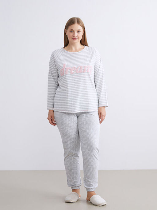 Bisiklet Yaka Nak??l? Kad?n Pijama Tak?m?