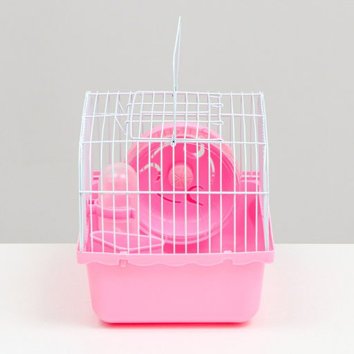 Клетка для грызунов Пижон, 23 х 17 х 17 см, розовая  фото 3
