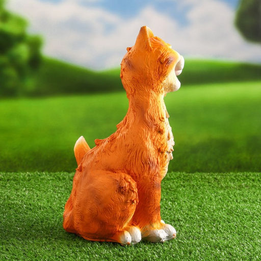 Садовая фигура из полистоуна «Забавный рыжий кот», 25×13×14.5 см