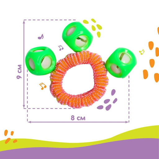 Погремушка - браслет На ручку, 3 бубенчика, цвет МИКС - Крошка я фото 5