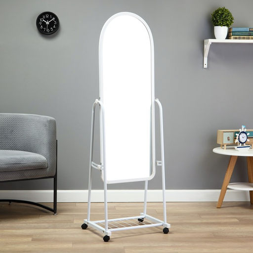 Зеркало напольное Basic, на колёсиках, 44×160 см, белое