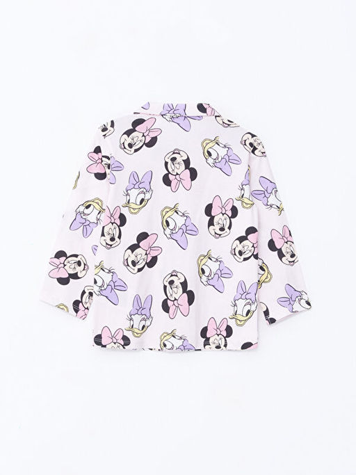 Polo Yaka Uzun Kollu Minnie Mouse Bask?l? K?z Bebek Pijama Tak?m - Waikiki фото 3