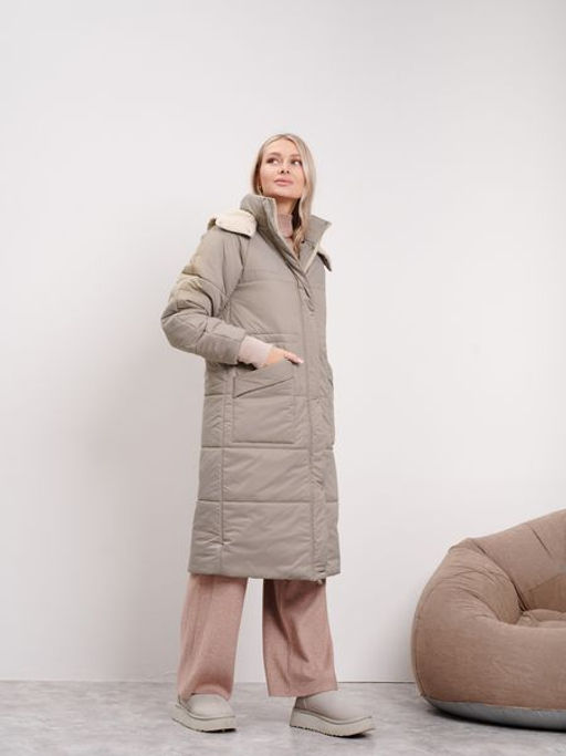 Парка зимняя "Шел" бежевый