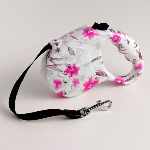 Рулетка Лапа, 5 м, до 35 кг, принт цветы - Пижон фото 5