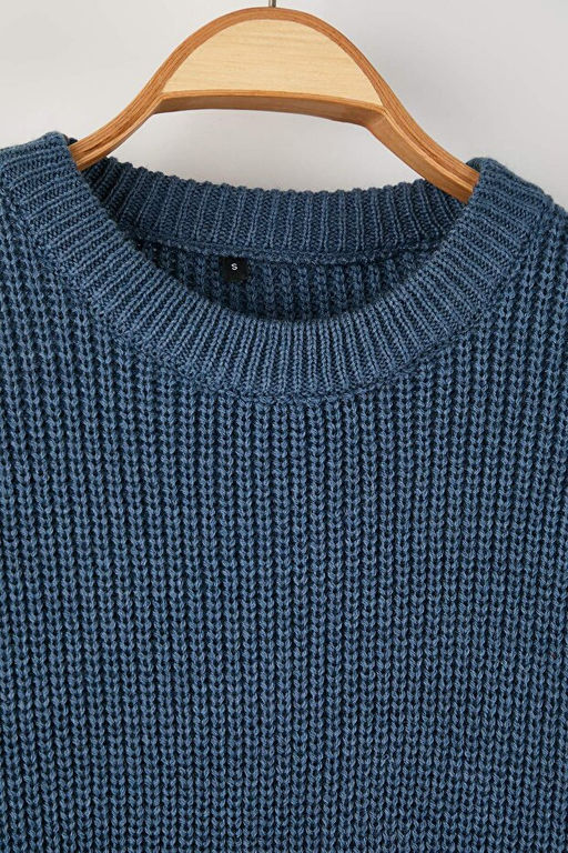 Indigo Oversize Bisiklet Yaka D_z Kazak TMNAW23KZ00189 - Trendyolmilla фото 2