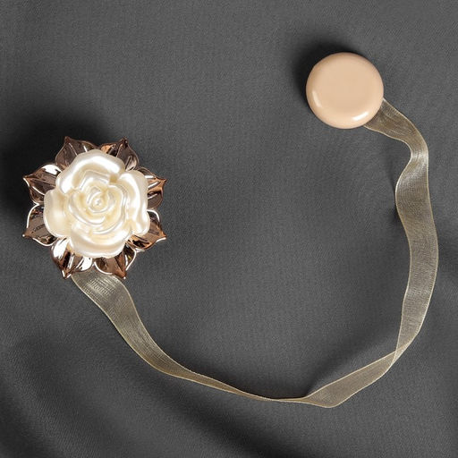 Цена за 6 шт. Подхват для штор Роза, d = 5 см, цвет золотой - Арт узор фото 2