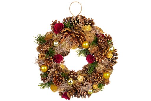 Новогоднее украшение венок 34*34*8 см Зимняя сказка круг - Elan gallery фото 3