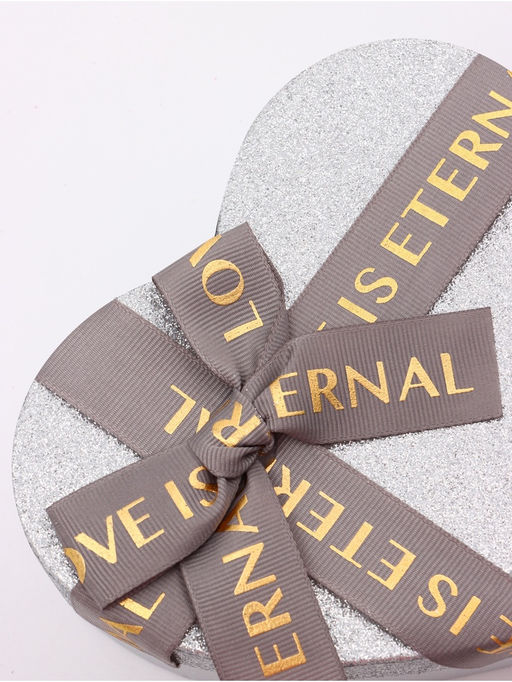 Набор подарочных коробок сердце 3 в 1, серебро с бантом Любовь вечна, 22?20?9; 18.5?17?7.5; 16?14?6 см