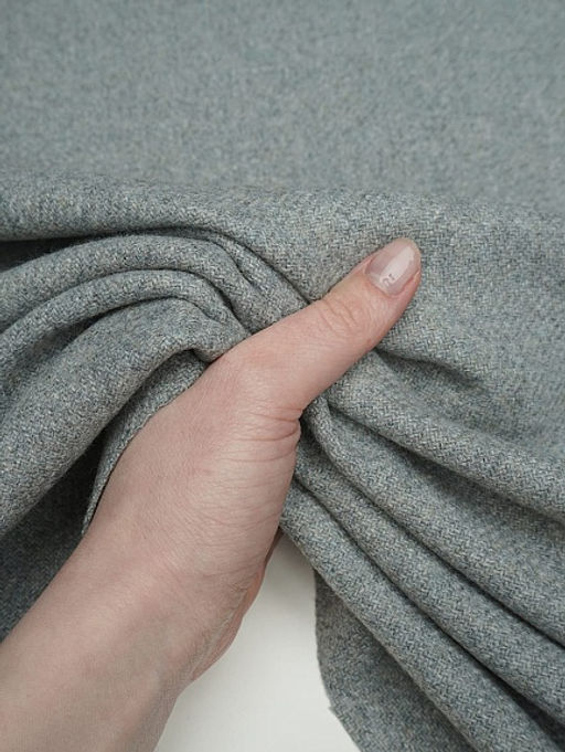 Шерсть пальтово-костюмная Твид цв.Св.серо-голубой, ш.1.5м, шерсть-50%, п/э-50%, 380гр/м.кв - Купава фото 3