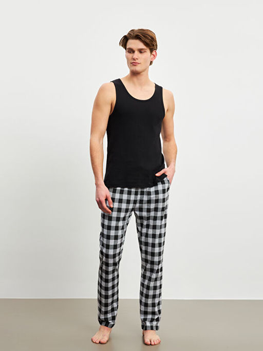 Standart Kal?p Ekose Erkek Pijama Alt